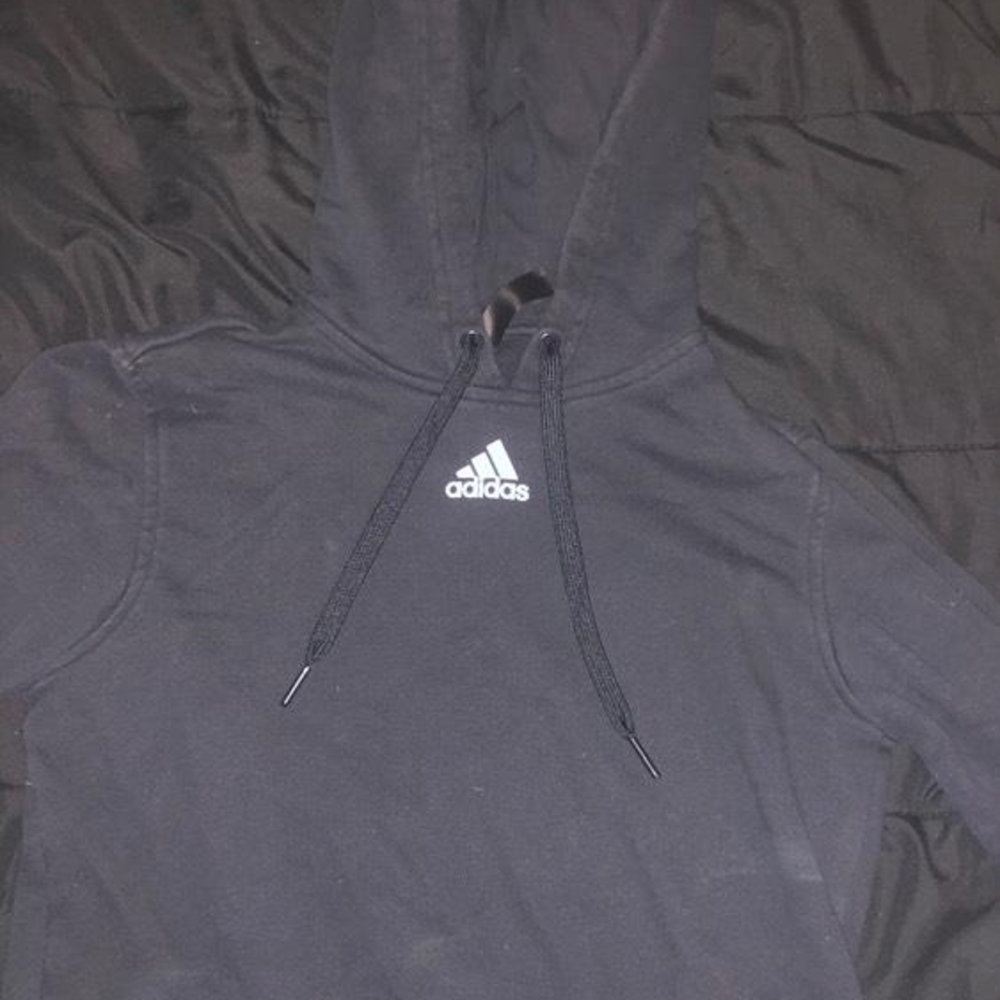 Adidas Black Hoodie with White Logo
